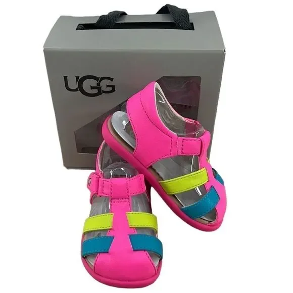 UGG Baby Kolding Sandal- Pink Rainbow- Size 2-3- NIB - Picture 1 of 5